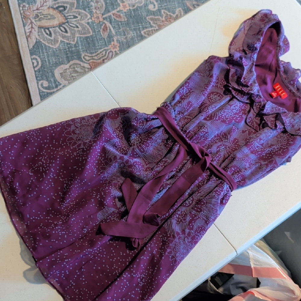 Elle Purple Patterned Dress